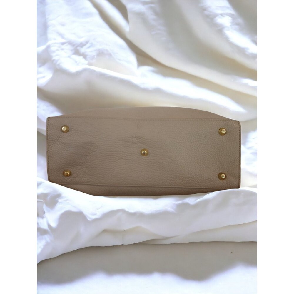Valentina Tradizone Italiana Beige Pebbled Leather Crossbody Shoulder Bag - Picture 6 of 16